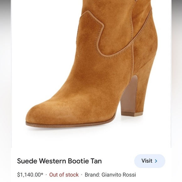 Gianvito Rossi / black Suede western heeled Ankle boots booties 36 6 - Picture 2 of 6